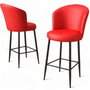 Hanah Home Uras Taburetes de Bar Rojo y Negro (Set de 2)